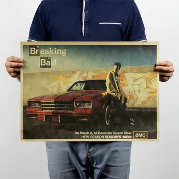 

Vintage Posters Breaking Bad Classic American Drama Kraft Paper Poster Bar Home Wall Decor 51.5X36cm