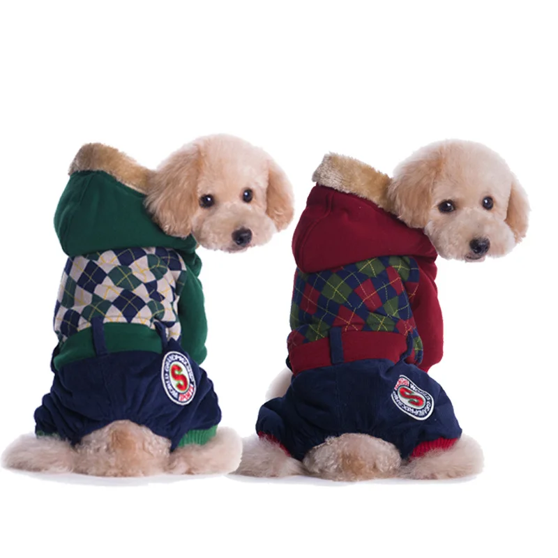 Small Dog Warm Clothes Winter Clothing Pet Dog Jumpsuit Warm Dog Track