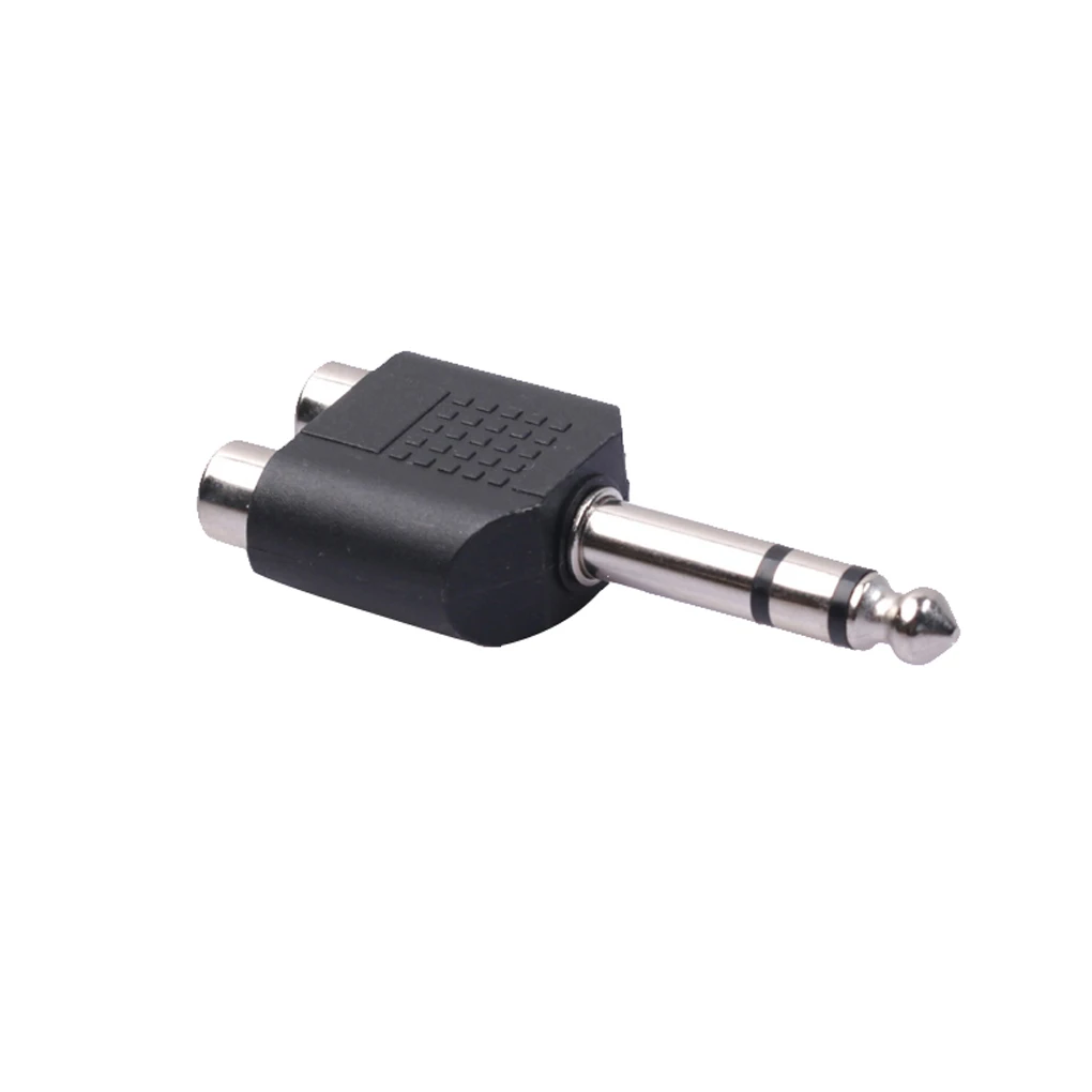 

6.5mm Stereo 1 to 2 Male to Female Plug to Dual RCA AV Jack Audio Adapter Plug Jack Converter