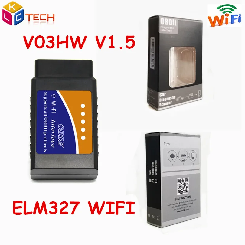 

ELM327 WIFI V03HW V03HW-1 Auto Fault Diagnostic Scanner WiFi V1.5 25k80 Interface obd/obd2 Scan Tool Supports OBDII Protocols