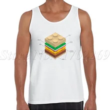 Мужская Мода Дизайн бургер геометрические печатные майки без рукавов повседневный Жилет Хипстер майки для бодибилдинга