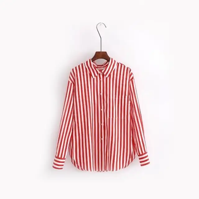 Striped white women shirts long sleeve red white shirt womens tops and ...
