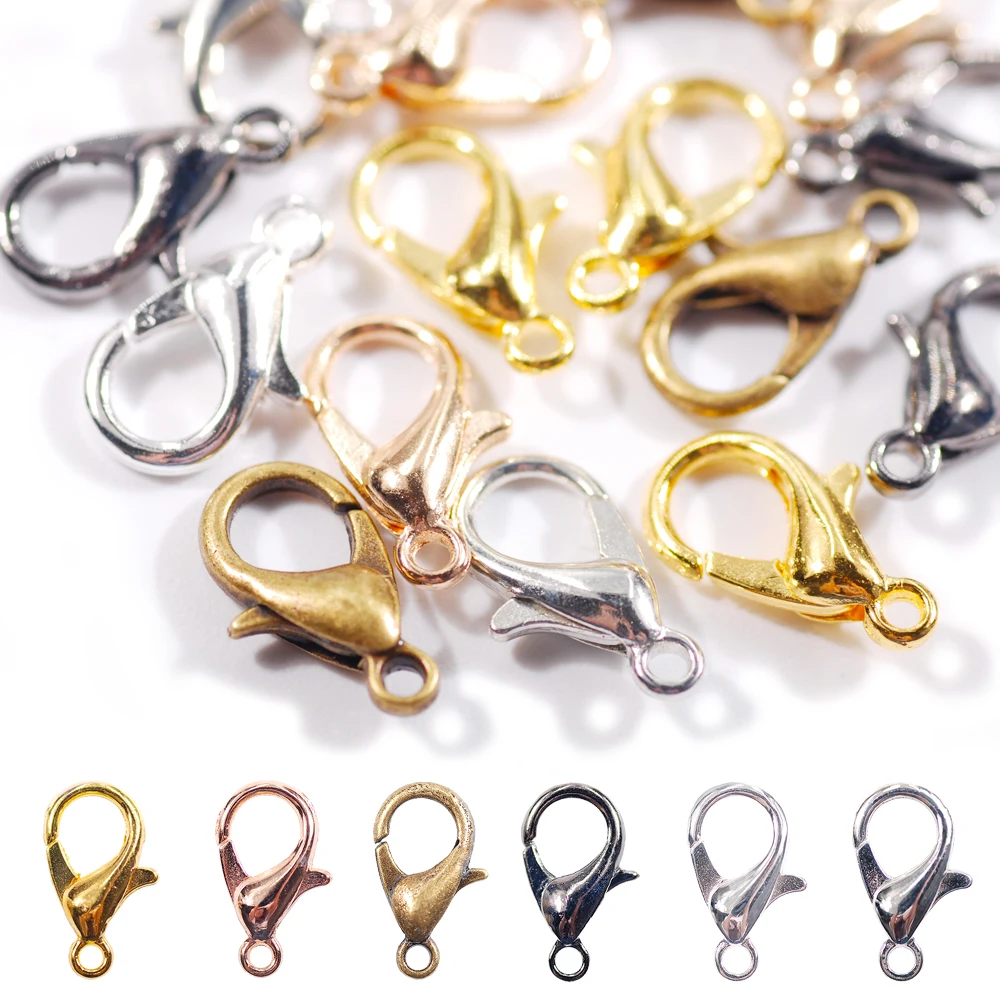 

new arrive 10mm 12mm 14mm 16mm 18mm 21mm lobster clasps 20pcs/lot For DIY Jewelry Making Findings Bracelet Necklace