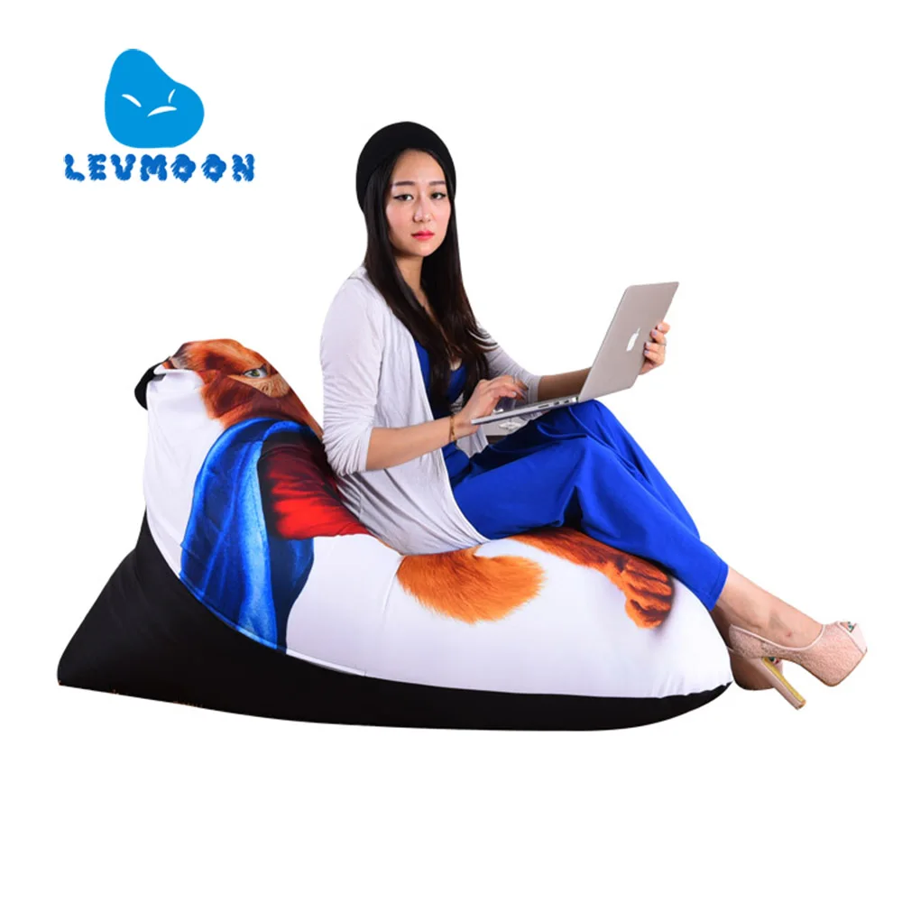 LEVMOON Beanbag Sofa Chair Garfield Cat Seat zac Comfort Bean Bag Bed Cover Without Filler Cotton