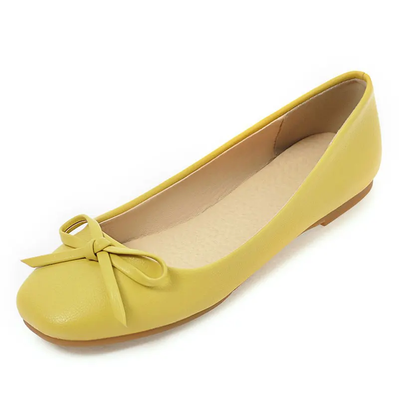 Fanyuan/Новинка года; Лоферы для вождения; женская обувь на плоской подошве; повседневная мягкая обувь с милым бантом; женские мокасины без застежки; прогулочные Мокасины - Цвет: yellow