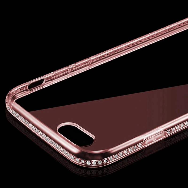 Чехол для iphone 7 8 plus 11 Pro Max силиконовые прозрачные чехлы со стразами XS X 10 6 s Plus XR SE