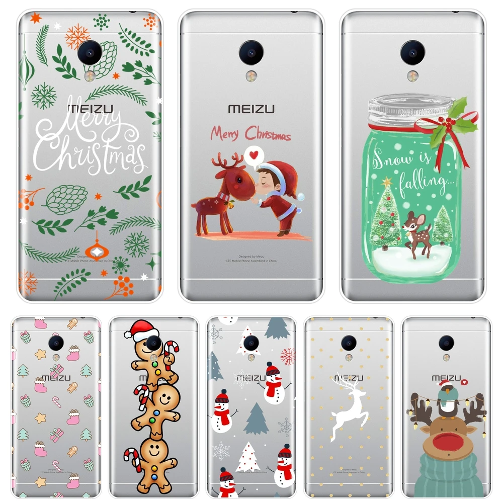 

TPU Phone Case For Meizu M2 M3 M3S M5 M5C M5S M6 M6S M6T Soft Silicone Christmas Deer Tree Back Cover For Meizu M2 M3 M5 M6 Note