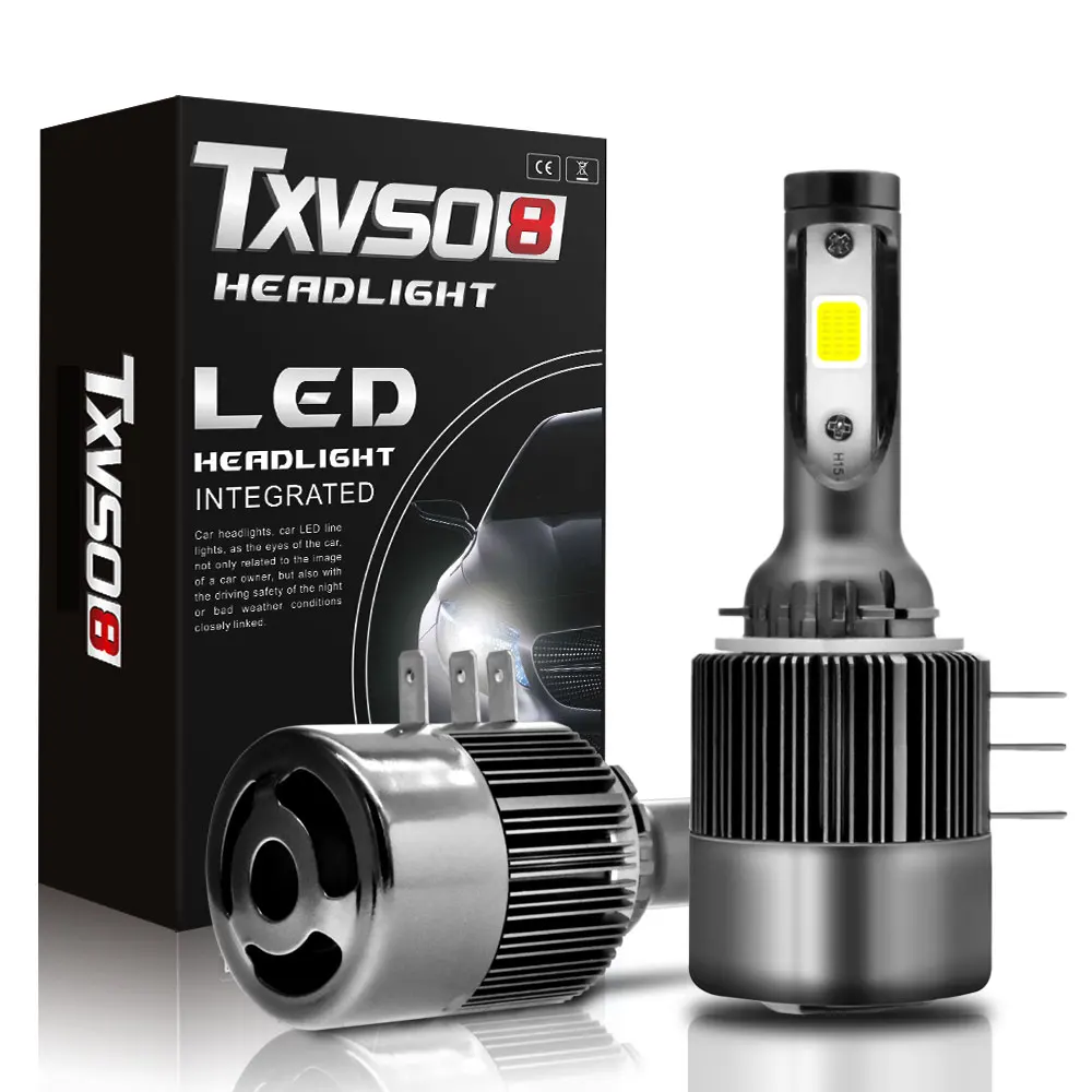 

TXVSO8 LED H15 COB Car Light Kit 12V 26000LM 6000K White Auto Bulb 110w Headlamp Conversion Replacement Globe Day time Running