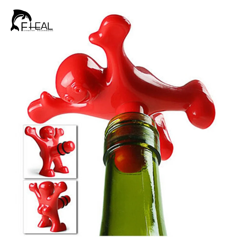 FHEAL 1pc Creative Bar Tools Happy Man Beer Soda Novelty Bottle Stopper Cork Wine Plug FHEAL 1pc Creative Bar Tools Happy Man Beer Soda Novelty Bottle Stopper Cork Wine Plug