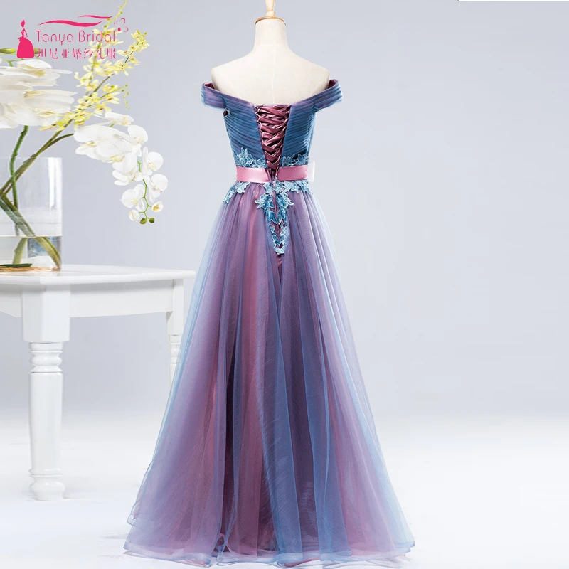 Темно-синие и розовые платья невесты контраст Тюль дешевые фрейлина Праздничное платье леди формальные ZB031