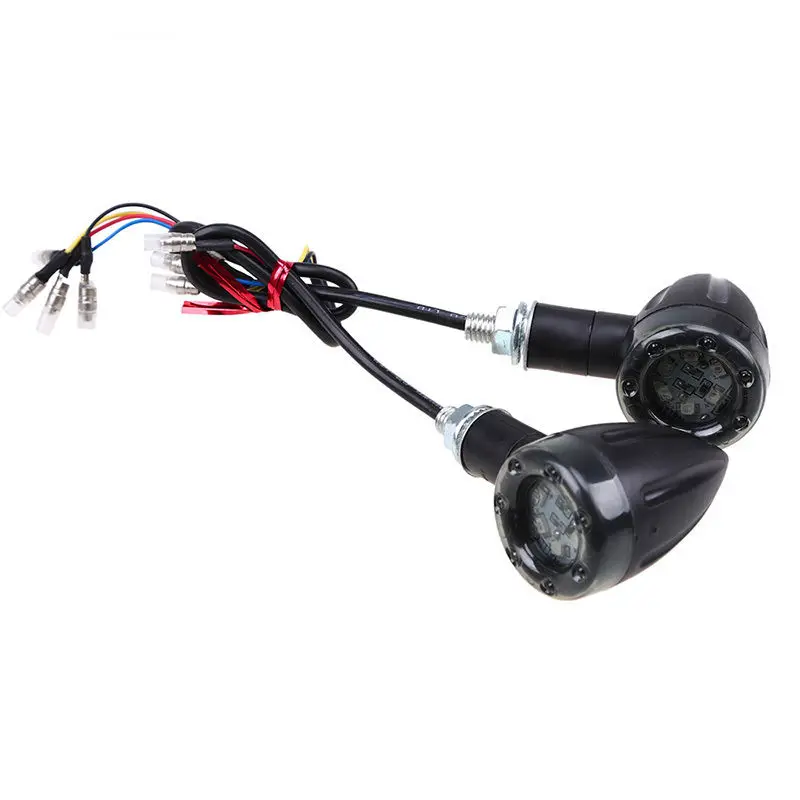 JX-LCLYL 1Pair Red+Amber Motorcycle Bullet LED Turn Signal Indicator Light for Harley