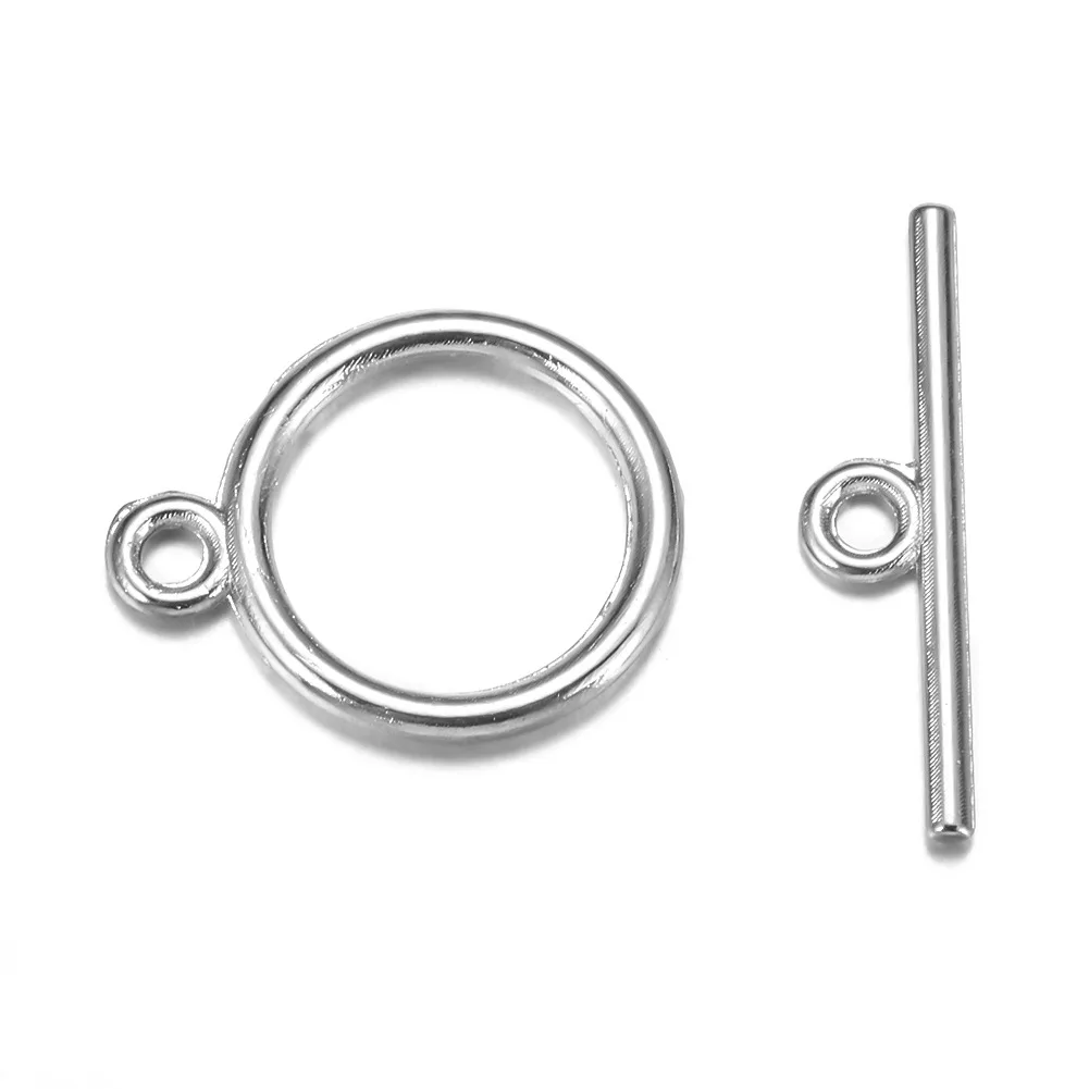 Серебряный тон 10 комплектов OT Переключить застежки разъемы для DIY браслет ожерелье ювелирных изделий HK144