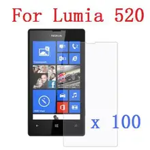 Высокая прозрачная защитная пленка для экрана Nokia Lumia 520 прозрачная пленка+ Ткань для очистки X 100 шт./партия