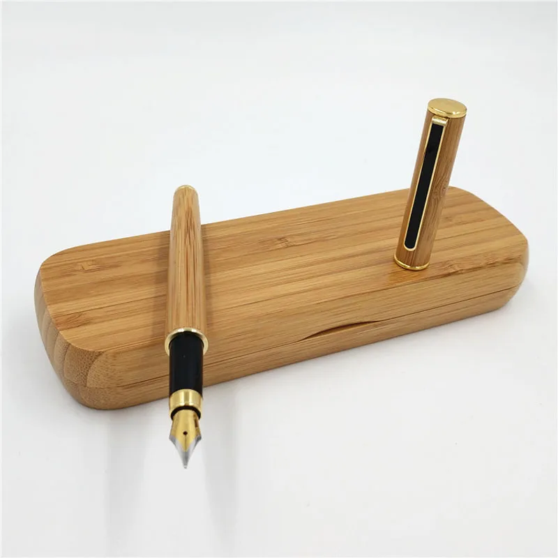 Buy 1PC Gift Box Wood Fountain Pen Bamboo Pen Fountain
