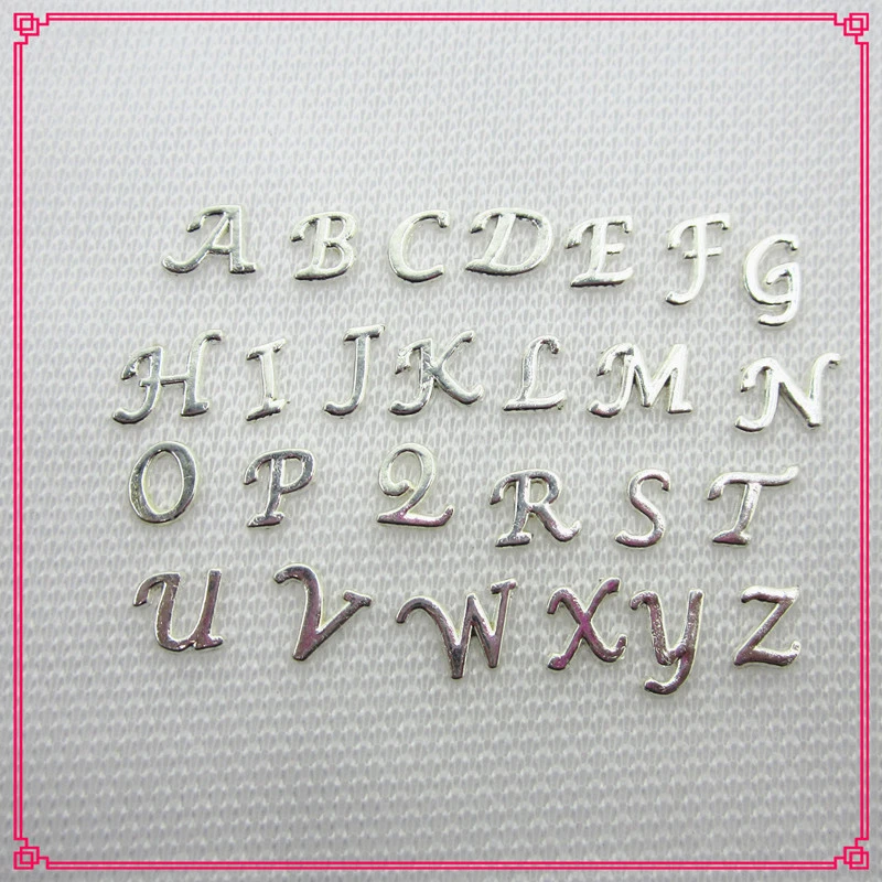 

Wholesale 130pcs/lot Silver Alphabet Letters Floating Charms Living Glass Memory Lockets Pendants DIY Jewelry (A-Z per 5pcs)