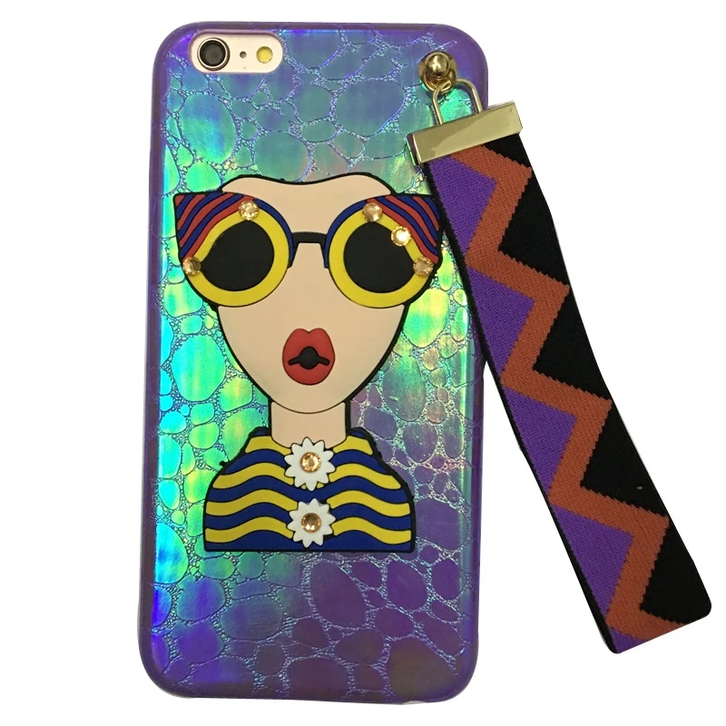 Aoweziic South Korea brand For iphone 7 mobile phone shell 8 X XS MAX hand rope net red diamond goddess 6S personality 7Plus