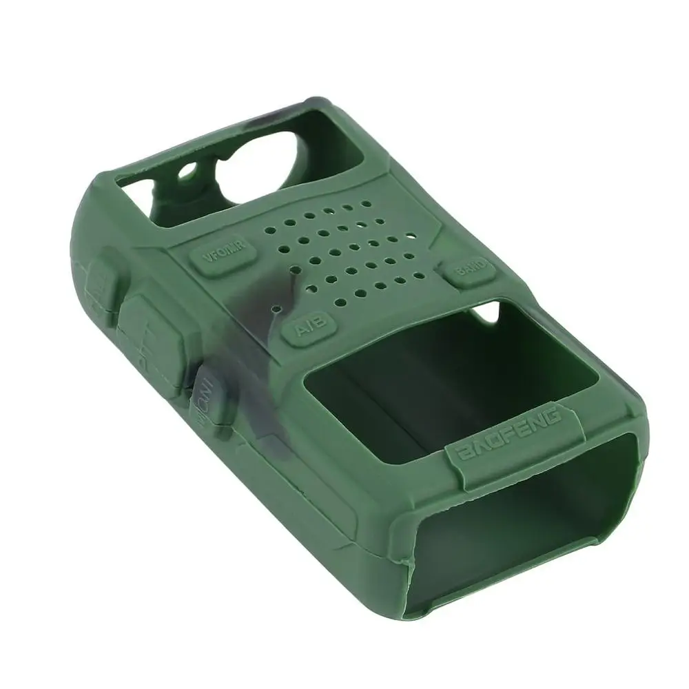 Чехол силиконовый каучук Walkie Talkie Защитная крышка основа для BAOFENG UV-5R двухстороннее радио F8+ UV 5R UV-5RE DM-5R - Цвет: Green