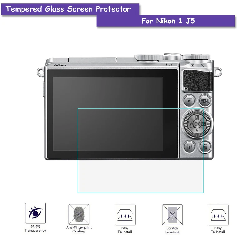 С уровнем твердости 9 H закаленное Стекло ЖК-дисплей Экран протектор реальные стеклянный экран пленка для Nikon 1 J5 Камера аксессуары