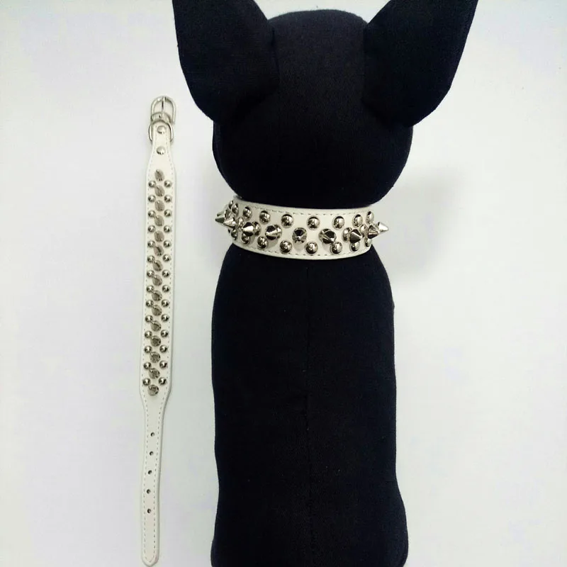 XXS XS S M L Leather Dog Collar Spiked Pet Collars for Dogs Puppy Small