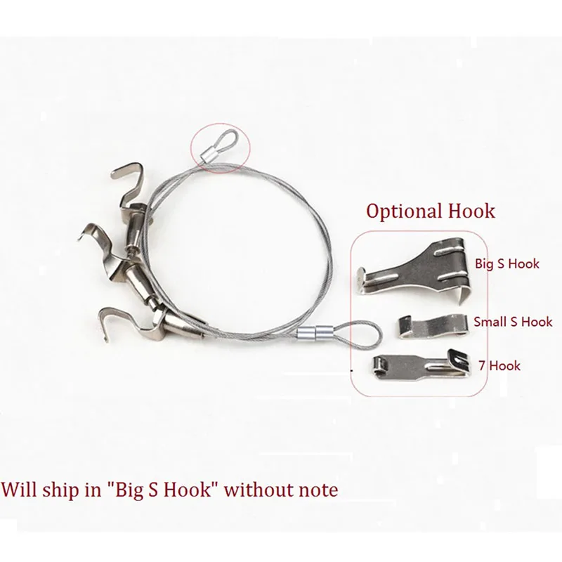 

2Sets/Lot Photo Painting Picture Frame Hanging Hook Hanger Wire Hangers Adjustable Hook 1-2meters