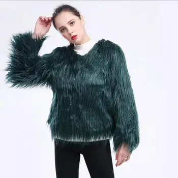 

Fur coat female 2019 new Korean fashion slim imitation fox fur autumn coats high quality elegant female jacket washed hair S-4XL