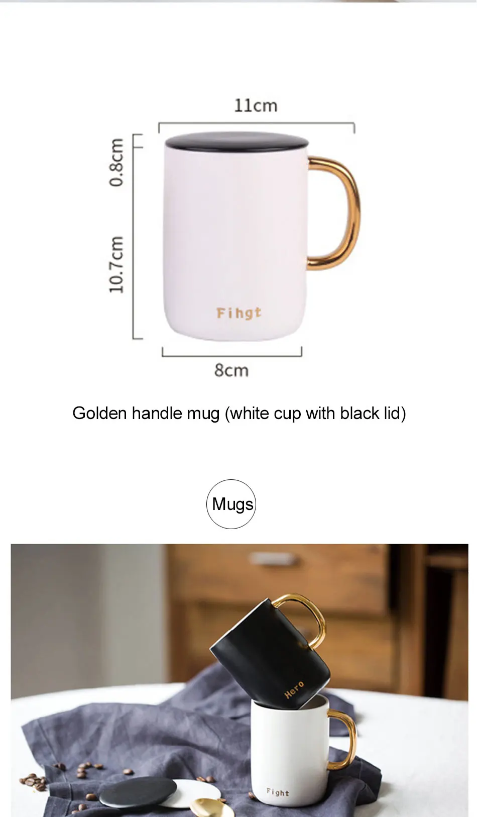INS черно-белые влюбленные покрытие Золотая Ручка чашка-кружка креативный молочный чай напиток для завтрака керамическая бронзовая герой боев буквы чашки