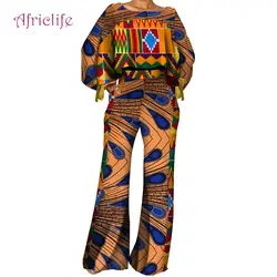 Хлопковый комплект для женщин Африканский Воск Платье с принтом для женщин Vestido Базен Riche традиционные африканские женская одежда WY4432