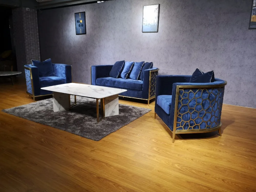 2018 YG Furniture Luxury High Quality Golden Steel Sofa Set