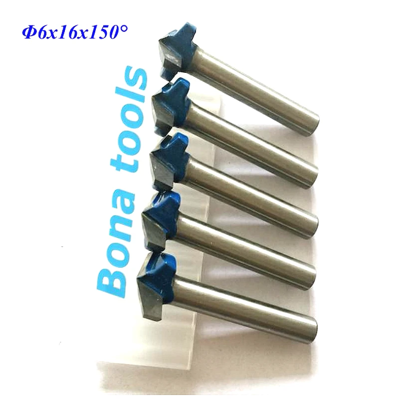 Free gift& shipping 5pcs 6*16*150 3D V Wood Router Bits Cnc Tool Router Bit End Mill For MDF