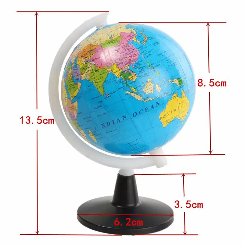 8,5 см пластиковый мини Глобус мира Атлас карта с поворотной подставкой география Монтессори Развивающие игрушки для детей подарок на английском языке