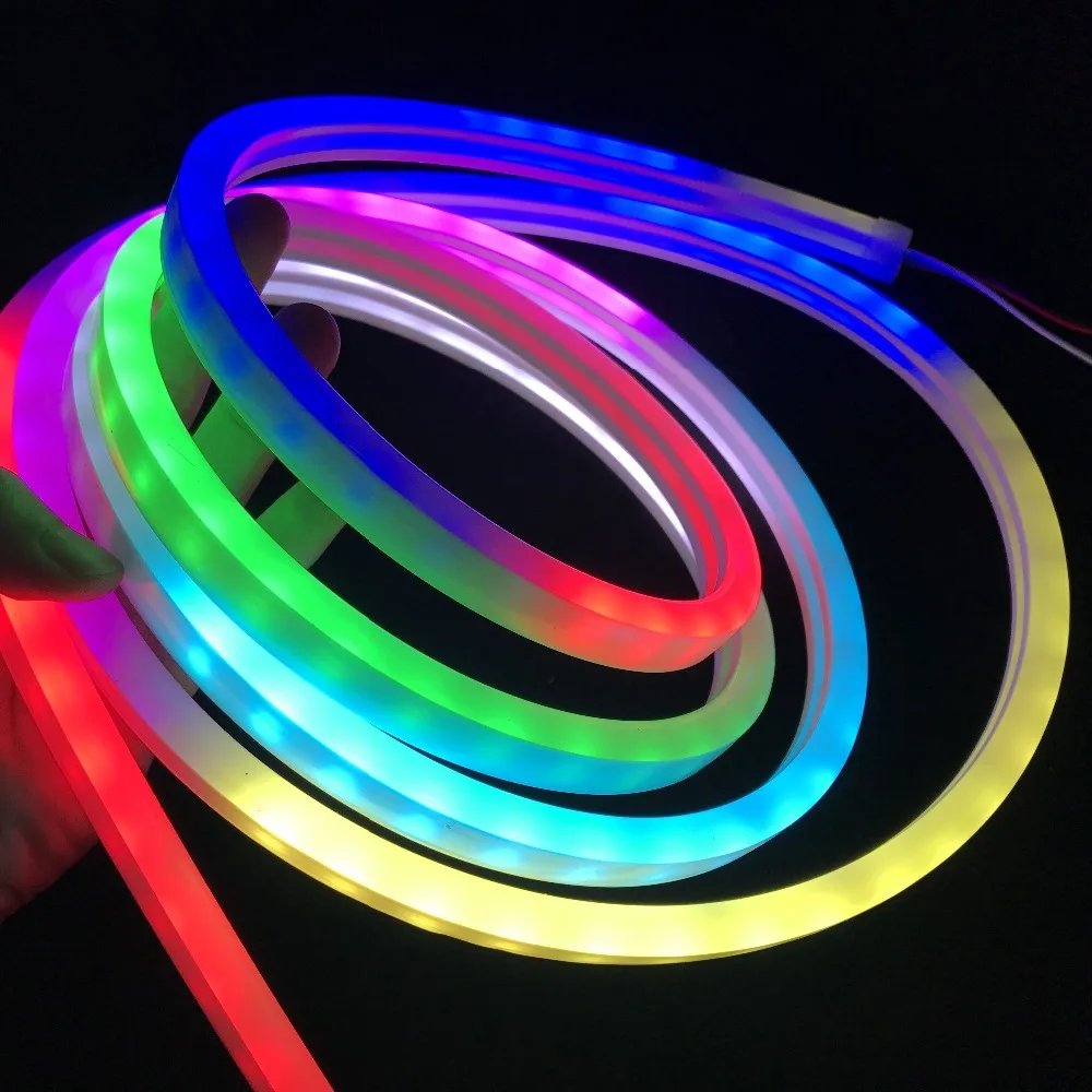 10 мм * 15 м/3 м DC5V светодиодная Неоновая Гибкая Пиксельная лампа RGB полноцветная 60