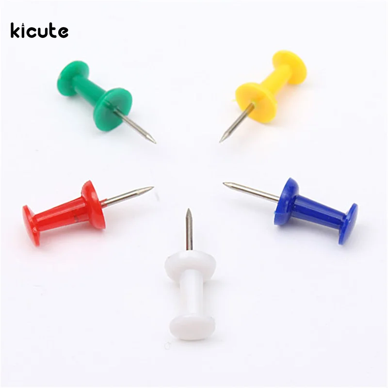 50pcs/set Plastic Multicolor Tacks Push Pins Assorted Making Thumb