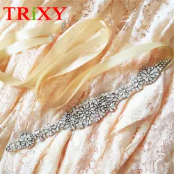 TRiXY S123, серебряные стразы, пояс для невесты с кристаллами, пояс для свадьбы, пояс для невесты, платья для подружек невесты, аксессуары
