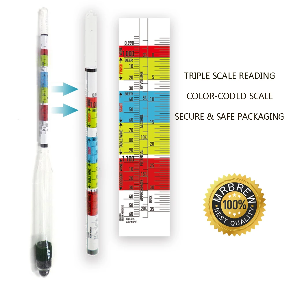 Buy New Arrival! 3 Scale Hydrometer For Home brew Wine