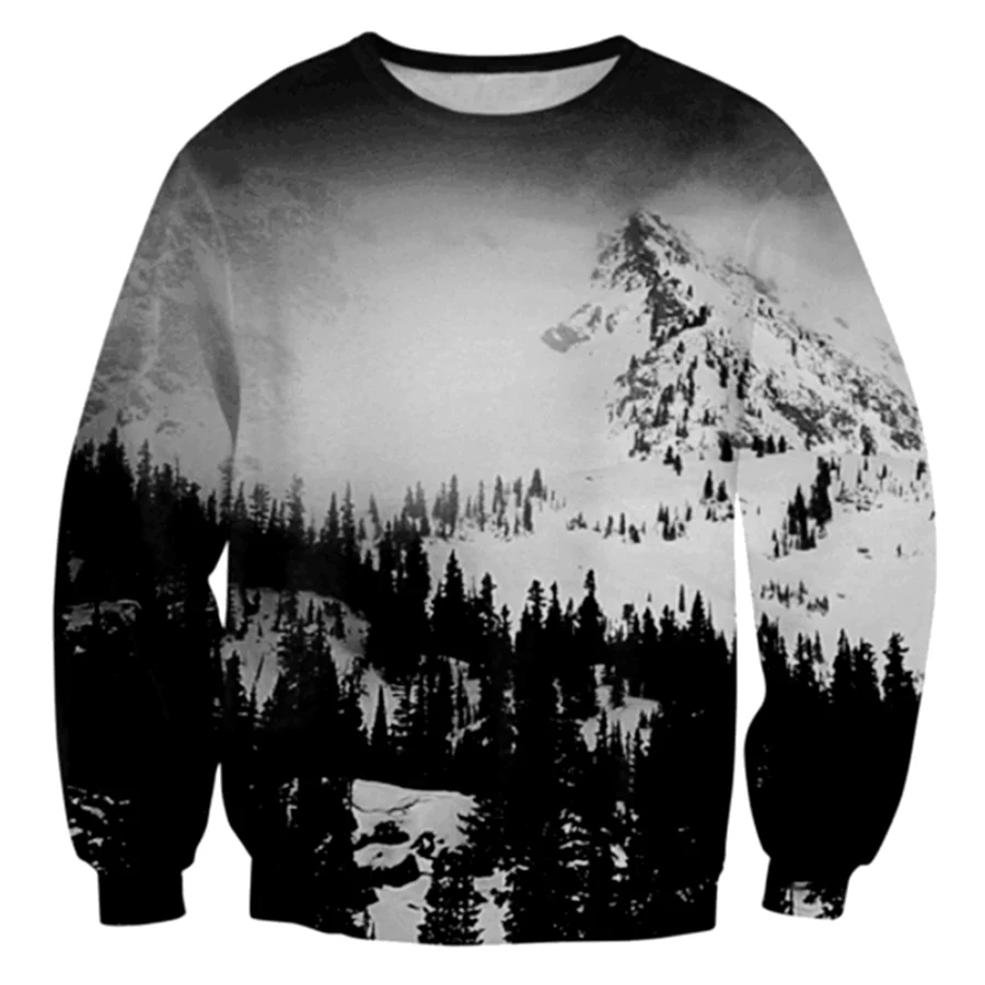 

2018 Brand Men's Clothing Sweatshirt Snow Mountain 3D Hoodies Men Hip Hop Style Hoody Man Pullover Sudadera Hombre Plus Size 5XL
