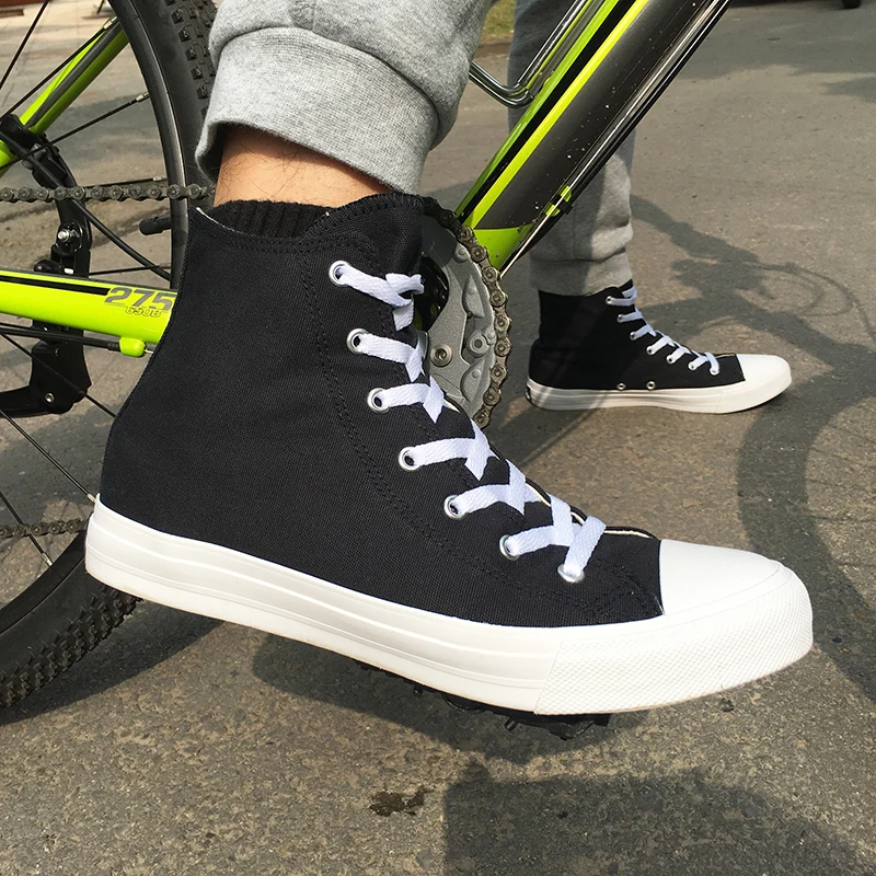 black white canvas shoes