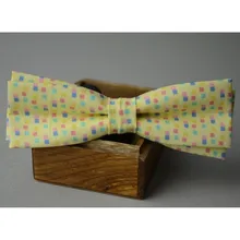 Светло-желтый узкий с галстуком-бабочкой, общий бант, узкий галстук-бабочка, бабочка, мужской галстук, хлопковый галстук