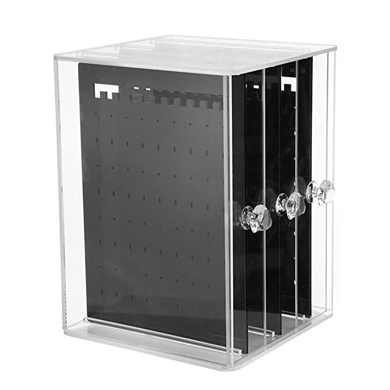 

3 Vertical Drawer Earring Holder Jewelry Storage Box Transparent Display Holder Jewellery Stand Storage Cases