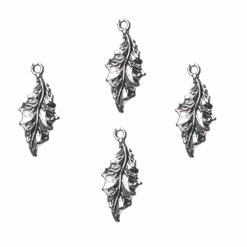 

10pcs/lot Antique Silver Tone Alloy Leaf Charms Jewelry Accessories Fitting Women Diy Leaf Bracelet Necklace Pendant Gift
