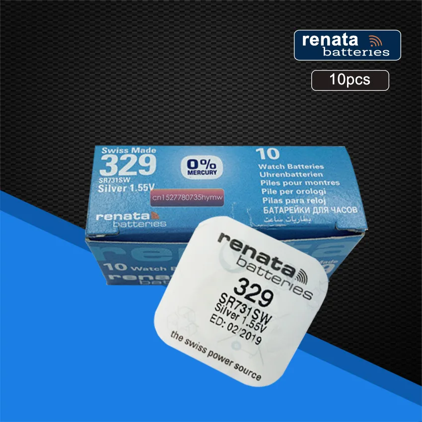 10 упаковок Renata долговечные 329 SR731SW D329 V329 батарейки для часов|Часовые батарейки| |