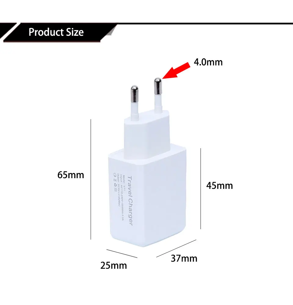 Dual USB Mobile Phone Charger 5V 2A European standard EU USA Plug Universal For IPhone Samsung HTC Xiaomi EUR phone Tablet (5)