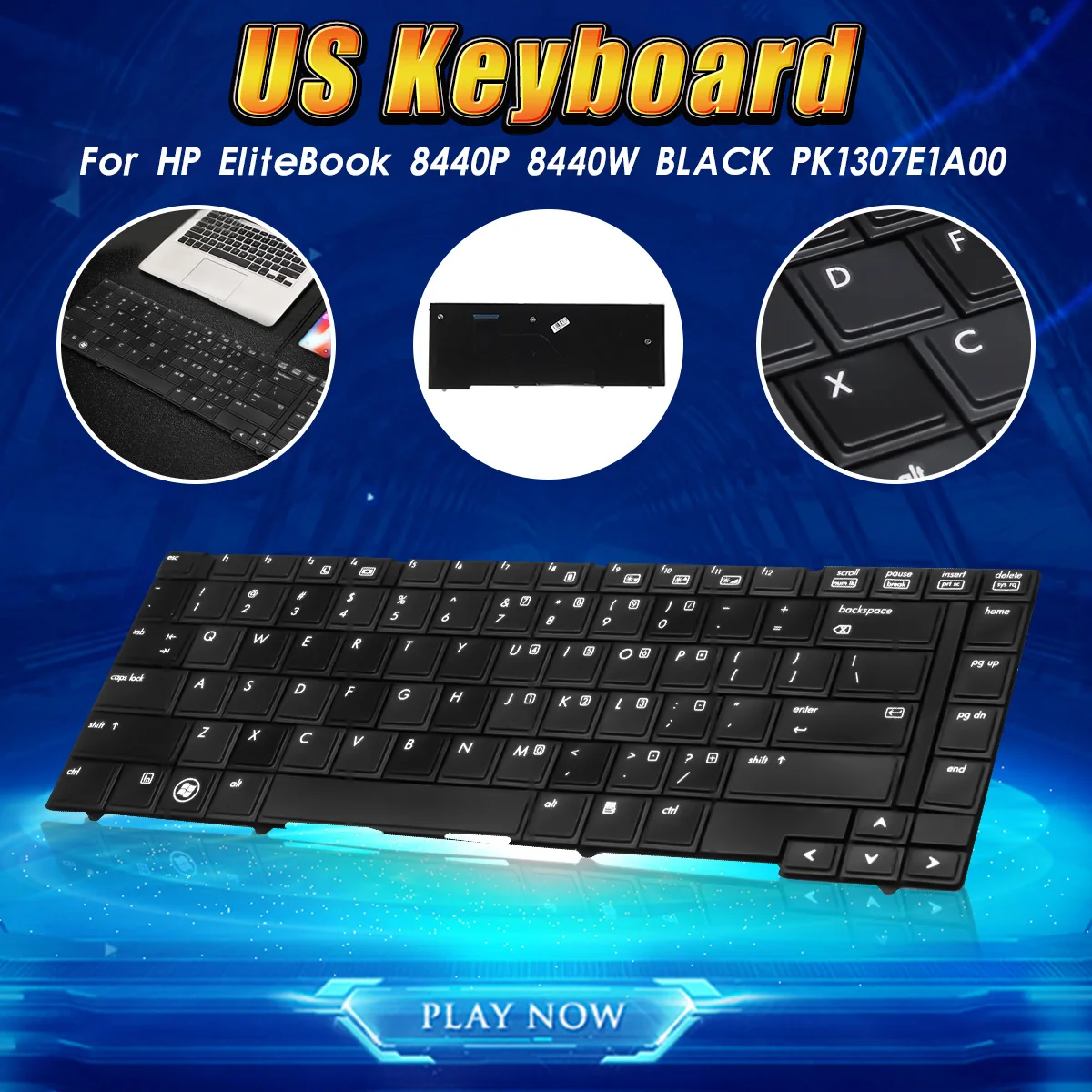 

English keyboard For HP Elitebook 8440P 8440W PK1307E1A00 US Laptop keyboard Black Notebook Replacement Keyboards