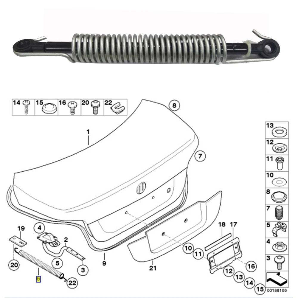 Подходит для BMW 5 серии E60 крышка багажника подъемная поддержка ударная пружина 51247141490