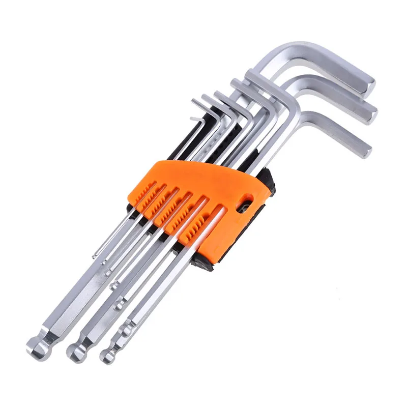 

9 Pcs S2 Ball End Hex Wrench Allen Key Socket Hexagonal Wrenches Set Spanner For repair bicycle Hand tool set Good Quality
