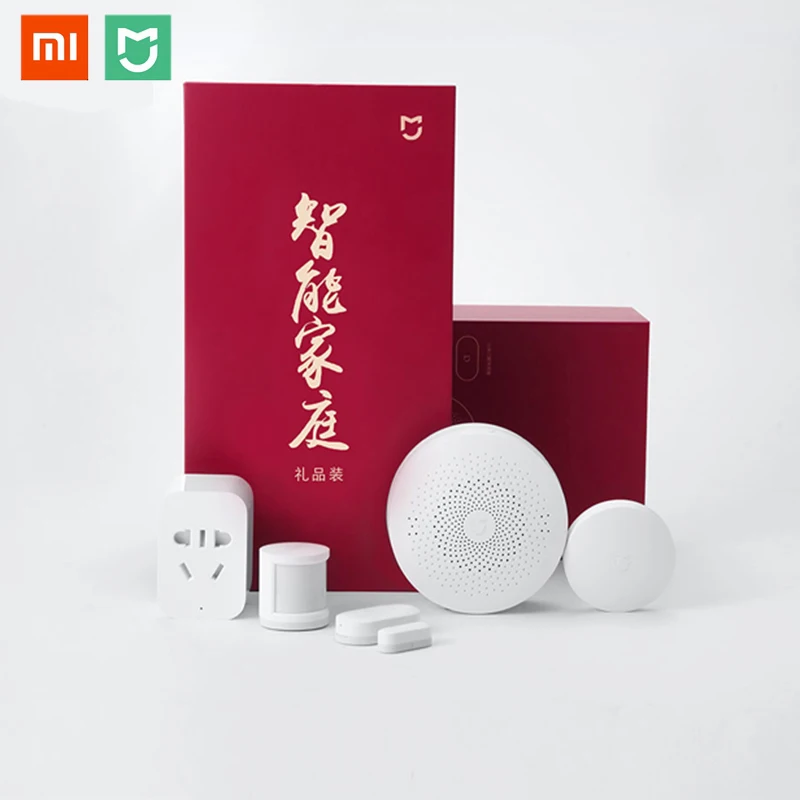 Xiaomi MIJIA Aqara 5 в 1 комплект для умного дома ZigBee Socket Gateway Hub датчик двери человеческого