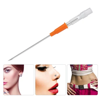 

10Pcs\Set 14G Disposable Piercing Needle Navel Nose/Lip/Ear Body Piercing Needles Tattoo Accessories Stainless Steel Sterile