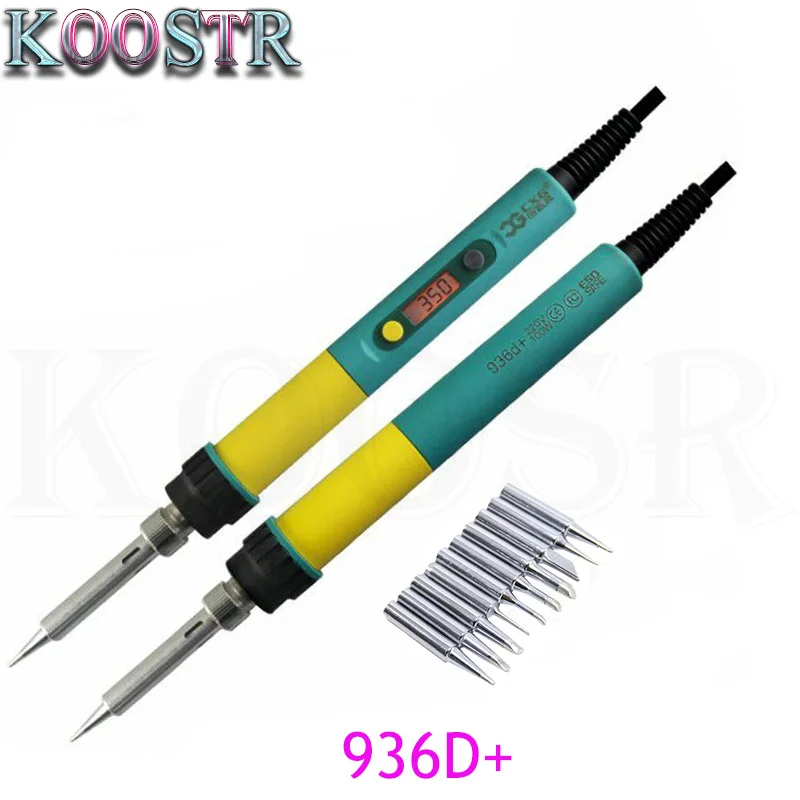 

EU/US plug CXG 936d+ Digital LCD with backlight Adjustable temperature Electric soldering iron 220V 100W solder+ 900M tip 10pcs