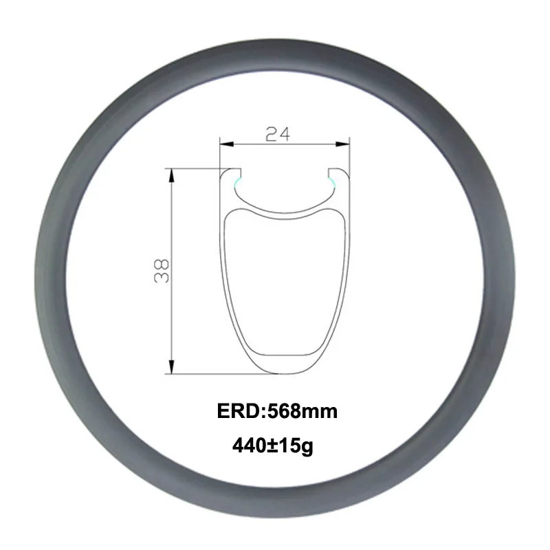 

700c 38mm clincher road disc brake carbon rim 24mm wide road bicycle no brake track UD 3K 12K 3K Twill 16 18 20 22 24 28 hole