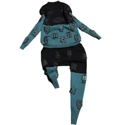 Вязаный костюм для женщин вышивка осень новый Досуг Мода комплект из двух предметов свитер с длинными рукавами + шаровары