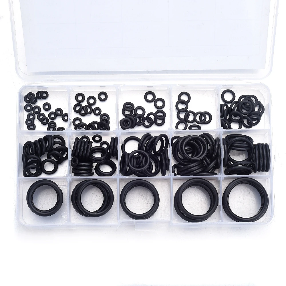200Pcs 15 Sizes O Ring Rubber O Ring Washer Seals Watertightness